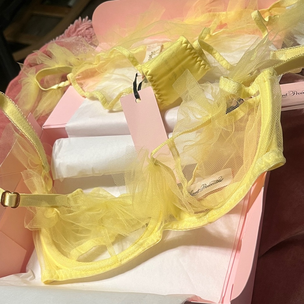 Agent Provocateur Yellow Tulle Bra